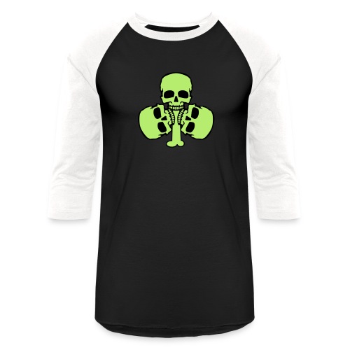 Skull Shamrock w/ Teeth - Unisex Baseball T-Shirt