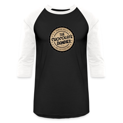 Chocolate Dandies Logo Large White Outline - Unisex Baseball T-Shirt