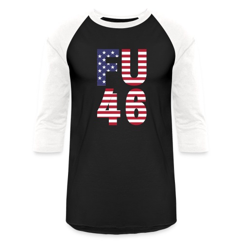 FU 46 | USA Stars and Stripes Font - Unisex Baseball T-Shirt