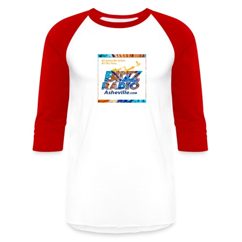 Buzz Radio Asheville Logo - Unisex Baseball T-Shirt