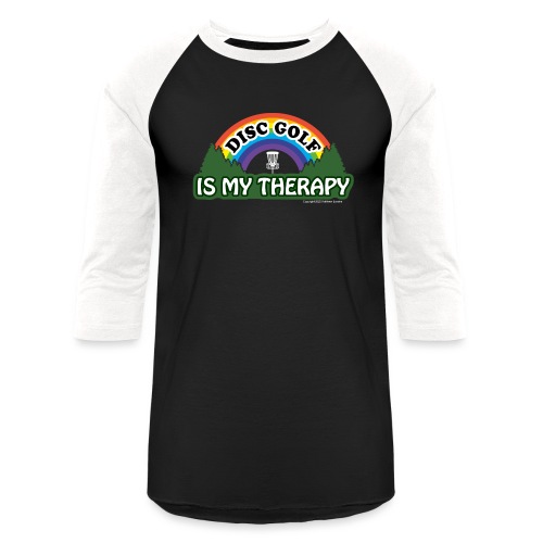 Disc Golf is My Therapy Rainbow Basket Shirt Gifts - Unisex Baseball T-Shirt