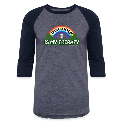 Disc Golf is My Therapy Rainbow Basket Shirt Gifts - Unisex Baseball T-Shirt