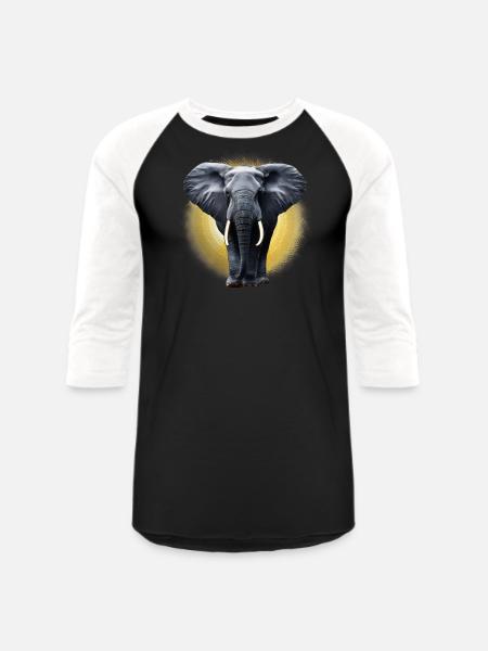 Golden Elephant - Unisex Baseball T-Shirt - black/white