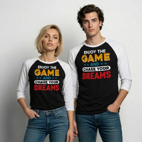 Enjoy The Game, Chase Your Dreams - Unisex Baseball T-Shirt