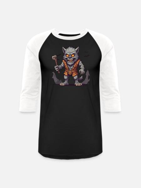 Halloween Werewolf - Unisex Baseball T-Shirt - black/white
