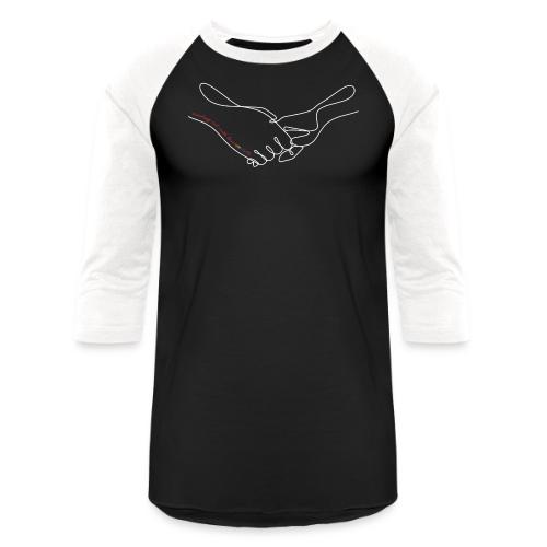 Reaching Out With Love (white outlines) - Unisex Baseball T-Shirt