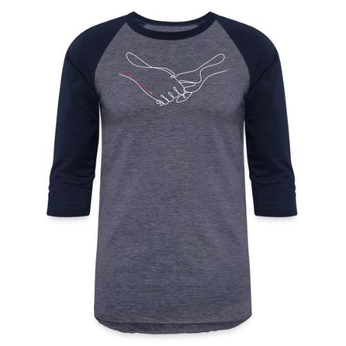 Reaching Out With Love (white outlines) - Unisex Baseball T-Shirt