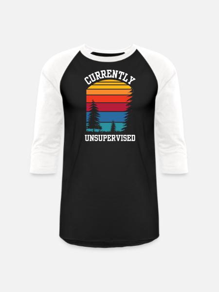 Currently Unsupervised Sarcastic Sarcasm Sayings - Unisex Baseball T-Shirt - black/white