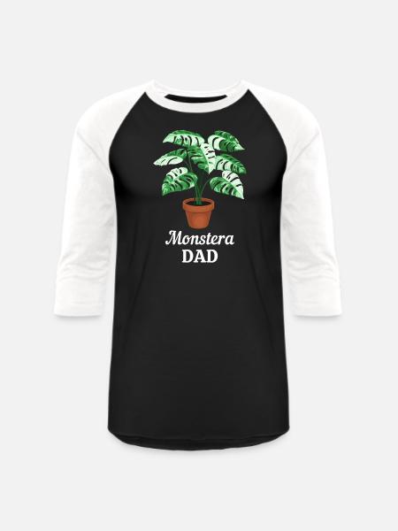 Monstera Dad - Unisex Baseball T-Shirt - black/white
