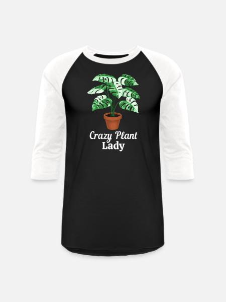 Crazy Plant Lady - Unisex Baseball T-Shirt - black/white