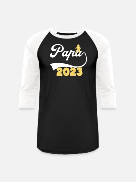 papa 2023 - Unisex Baseball T-Shirt - black/white