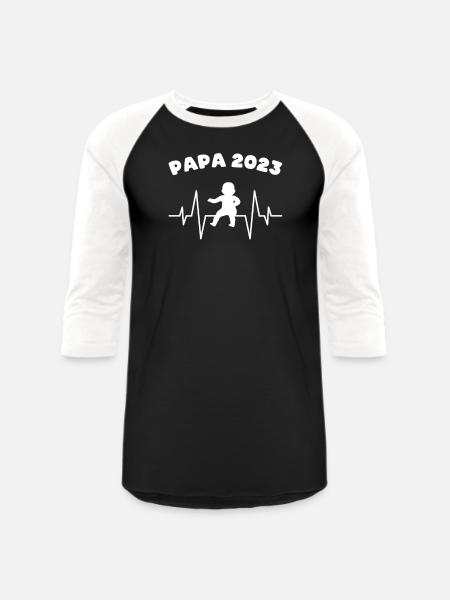 papa 2023 - Unisex Baseball T-Shirt - black/white