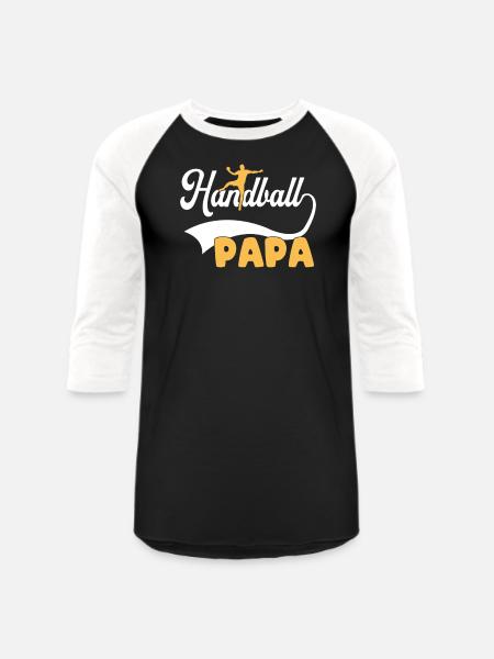 handball papa - Unisex Baseball T-Shirt - black/white