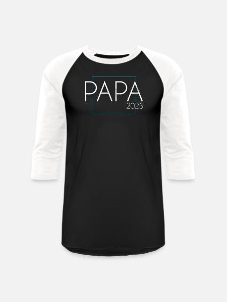 papa 2023 - Unisex Baseball T-Shirt - black/white