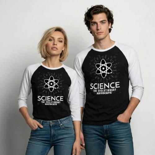 Science The Evolutionary Advocate White Design - Unisex Baseball T-Shirt