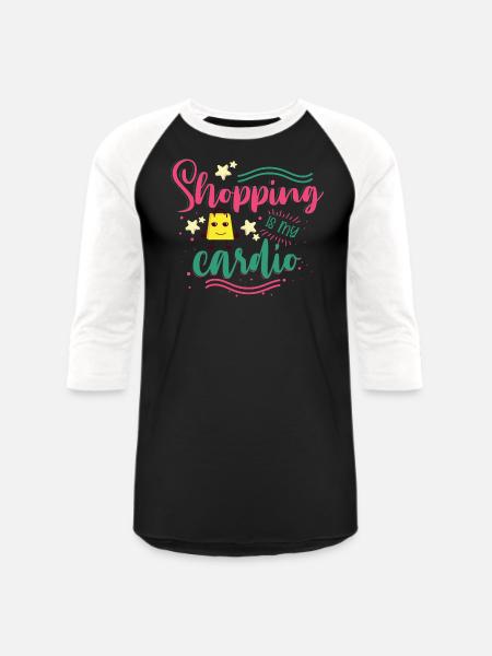 Shopping Is My Cardio - Unisex Baseball T-Shirt - black/white