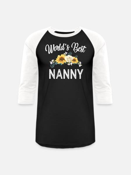 Worlds Best Nanny - Unisex Baseball T-Shirt - black/white