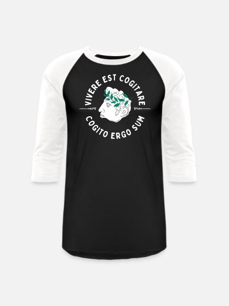 Cogito Ergo Sum Latin Quote - Unisex Baseball T-Shirt - black/white