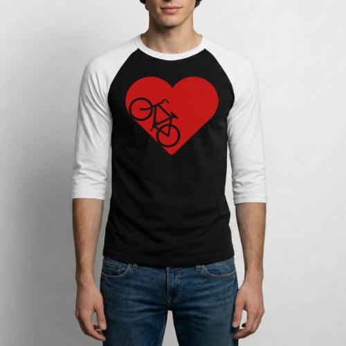 Bike in heart - Unisex Baseball T-Shirt