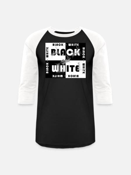 Black and White Design - Unisex Baseball T-Shirt - black/white