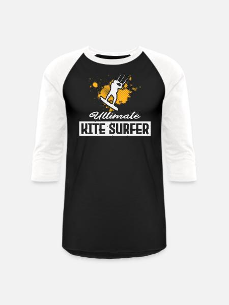 Kite Ultimate - Unisex Baseball T-Shirt - black/white
