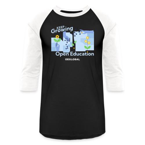Keep Growing Open Education (dark) - Unisex Baseball T-Shirt