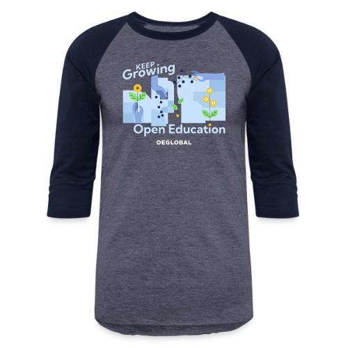 Keep Growing Open Education (dark) - Unisex Baseball T-Shirt