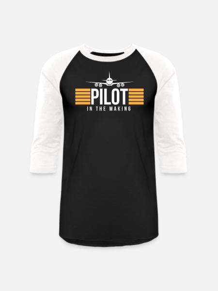 Pilot In The Making - Unisex Baseball T-Shirt - black/white