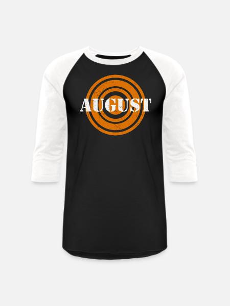 August Silver Word - Unisex Baseball T-Shirt - black/white