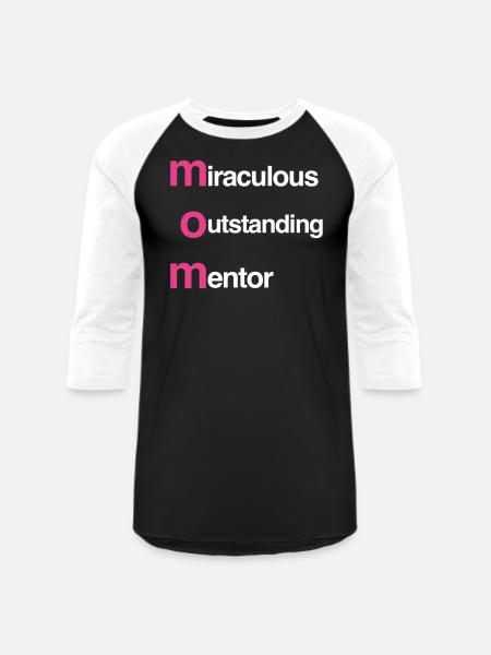 Outstanding Mentor Mom - Unisex Baseball T-Shirt - black/white