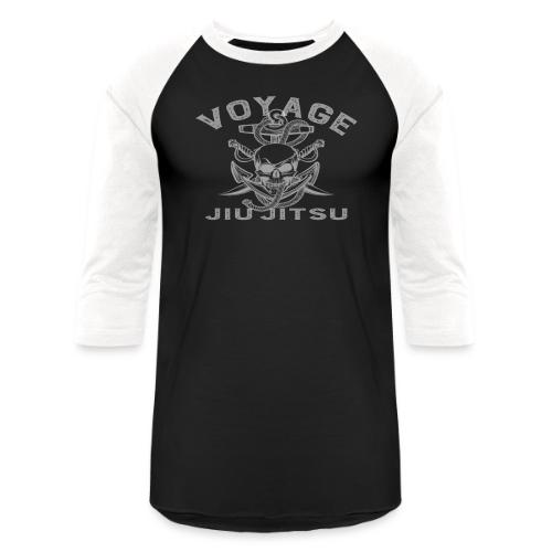 Anchor Rope and Skull in White - Unisex Baseball T-Shirt