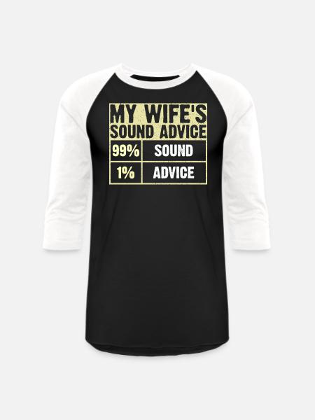 My Wife Sound Advice - Unisex Baseball T-Shirt - black/white