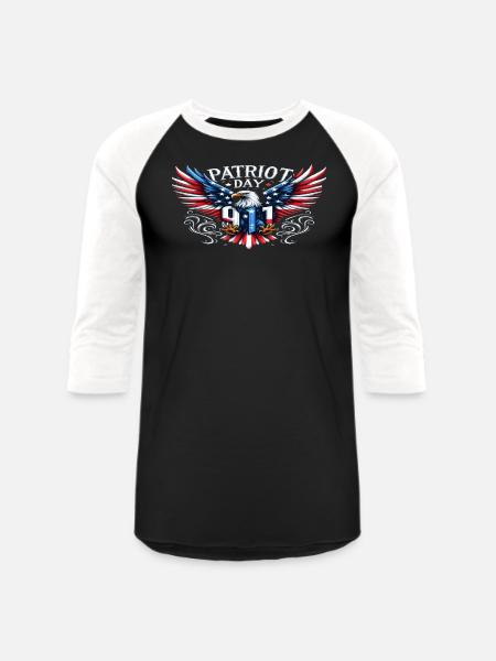 Patriot Day 911" - Unisex Baseball T-Shirt - black/white