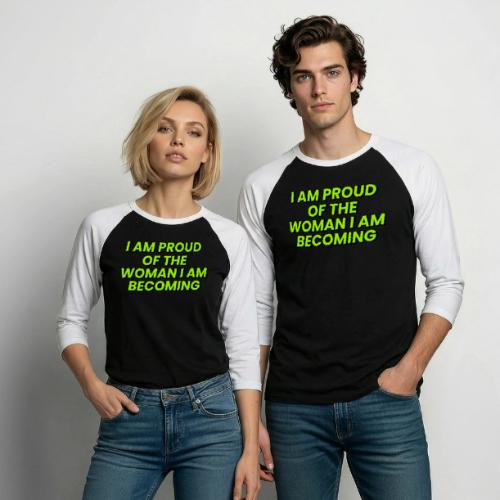 Woman I Am Becoming Positive Affirmation - Unisex Baseball T-Shirt
