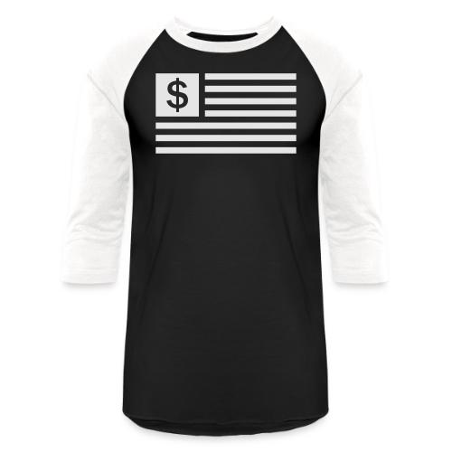 American Dollar Sign Flag - Unisex Baseball T-Shirt