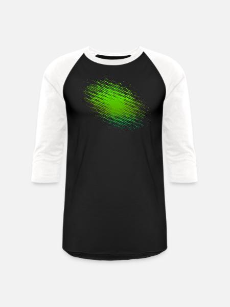 Green Halftone - Unisex Baseball T-Shirt - black/white