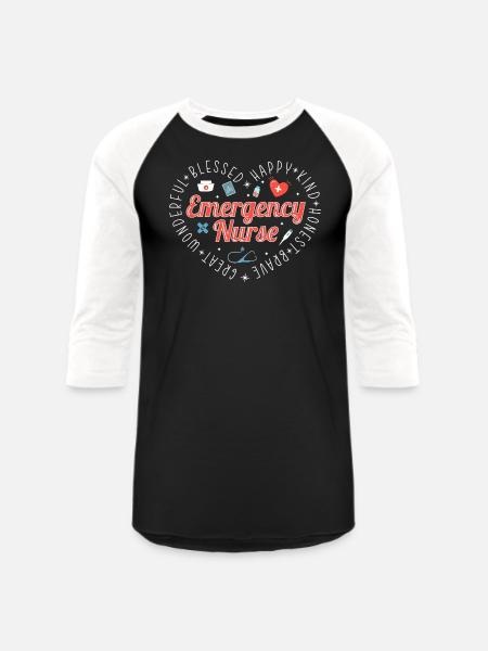 Emergency Nurse - Unisex Baseball T-Shirt - black/white