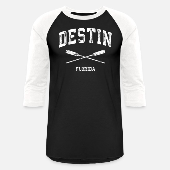 Destin Florida Nautical Crossed Oars' Unisex Baseball T-Shirt