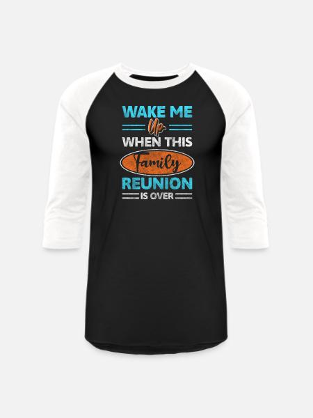 Family Reunion Meal Security - Unisex Baseball T-Shirt - black/white