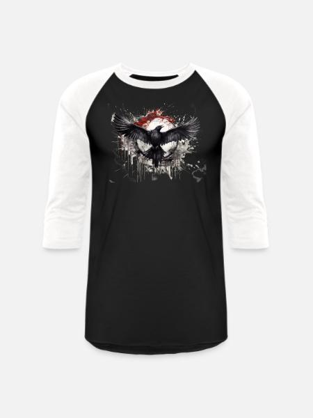 Raven - Unisex Baseball T-Shirt - black/white