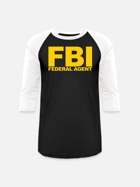 Fbi Federal Agent - Unisex Baseball T-Shirt - black/white