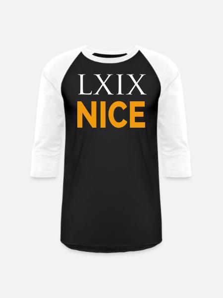LXIX in latin - Unisex Baseball T-Shirt - black/white