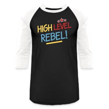 High Level Rebel nature - Unisex Baseball T-Shirt - black/white - Front - AI Model Female 172 light (172cm) & AI Model Male 178 light (178cm)