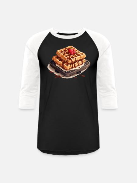 Waffles in the oven - Unisex Baseball T-Shirt - black/white