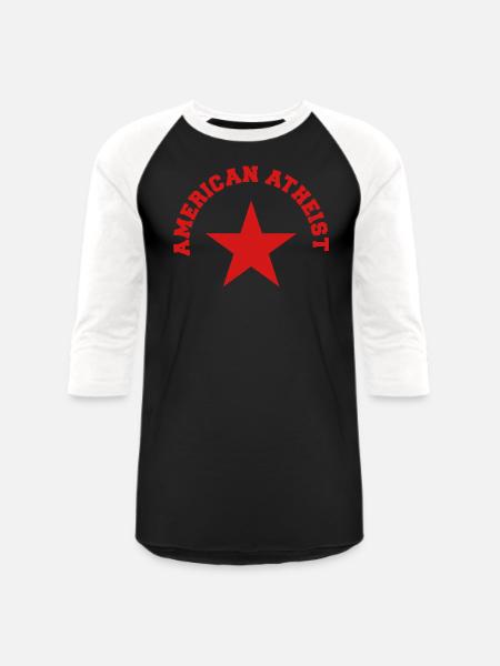 American Atheist - Unisex Baseball T-Shirt - black/white
