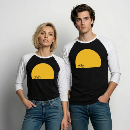 Sundown Bicycle - Unisex Baseball T-Shirt