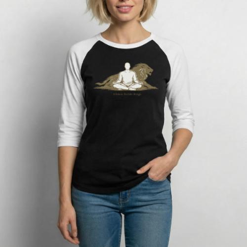 Silence Builds Kings Meditation Lion - Unisex Baseball T-Shirt