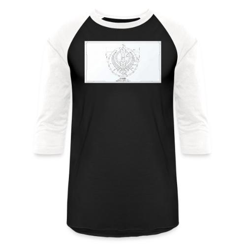 Khanda architectural Drawing - Unisex Baseball T-Shirt