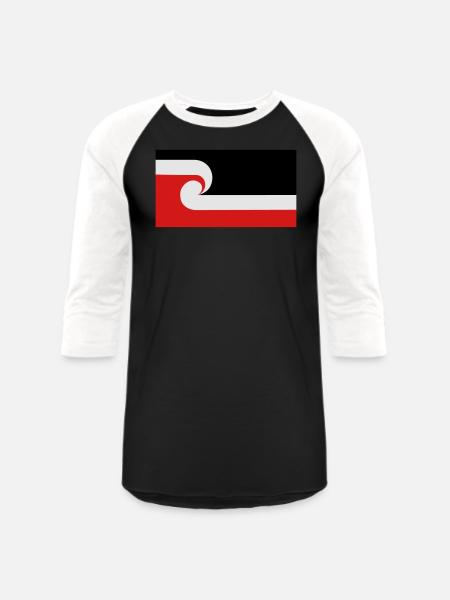 Maori Flag - Unisex Baseball T-Shirt - black/white