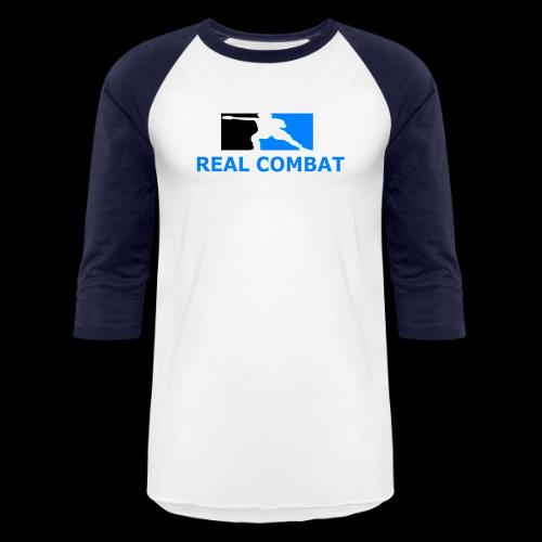 RCM MMA & BOXING Light Blue White Text - Unisex Baseball T-Shirt